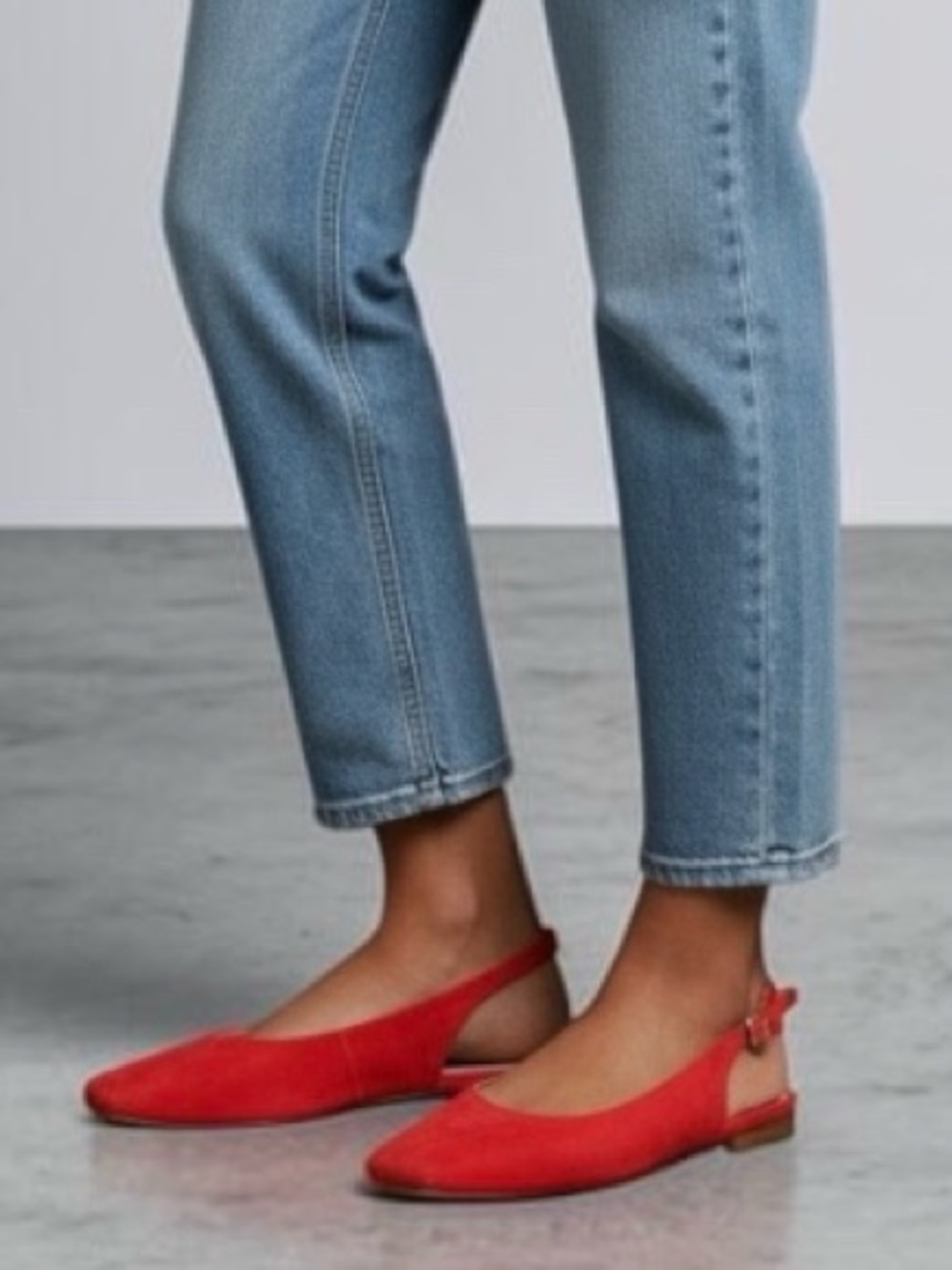 Cole Haan Red Suede Sling Back Flats